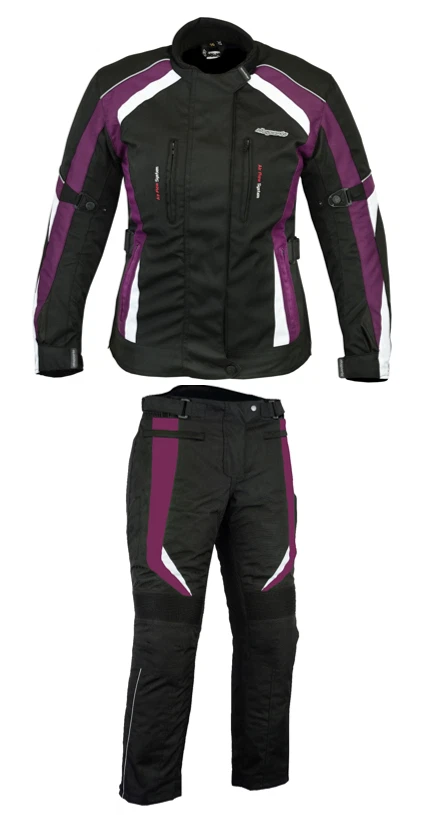 RKSports Motorbike Waterproof Ladies Colored Combo Textile Jacket + Trousers CE