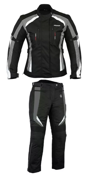 RKSports Motorbike Waterproof Ladies Colored Combo Textile Jacket + Trousers CE