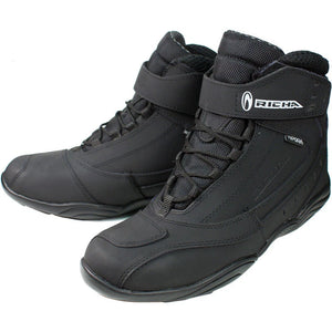 Richa Slick Mens Short Ankle Waterproof Motorcycle Boots - Black With Free Gift!