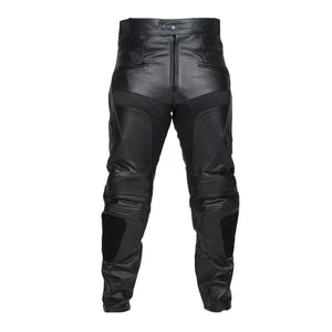 RKSPORTS MENS BLACK 1265 LEATHER COWHIDE MOTORCYCLE MOTORBIKE JEANS TROUSERS