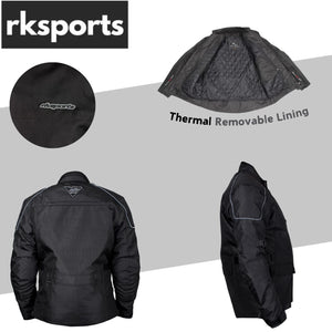 Rksports Atom Motorcycle Motorbike Leather Textile Waterproof Mens Jacket CE