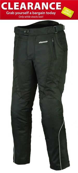 RKsports Airbourne  Motorcycle motorbike Black Trouser with CE armour Cordura