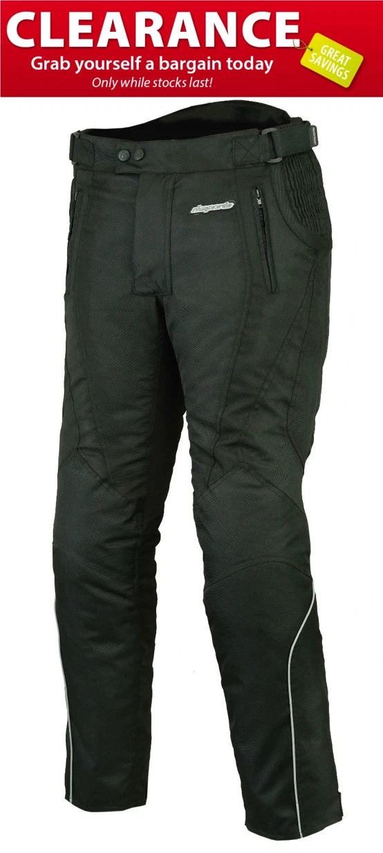 RKsports Airbourne  Motorcycle motorbike Black Trouser with CE armour Cordura