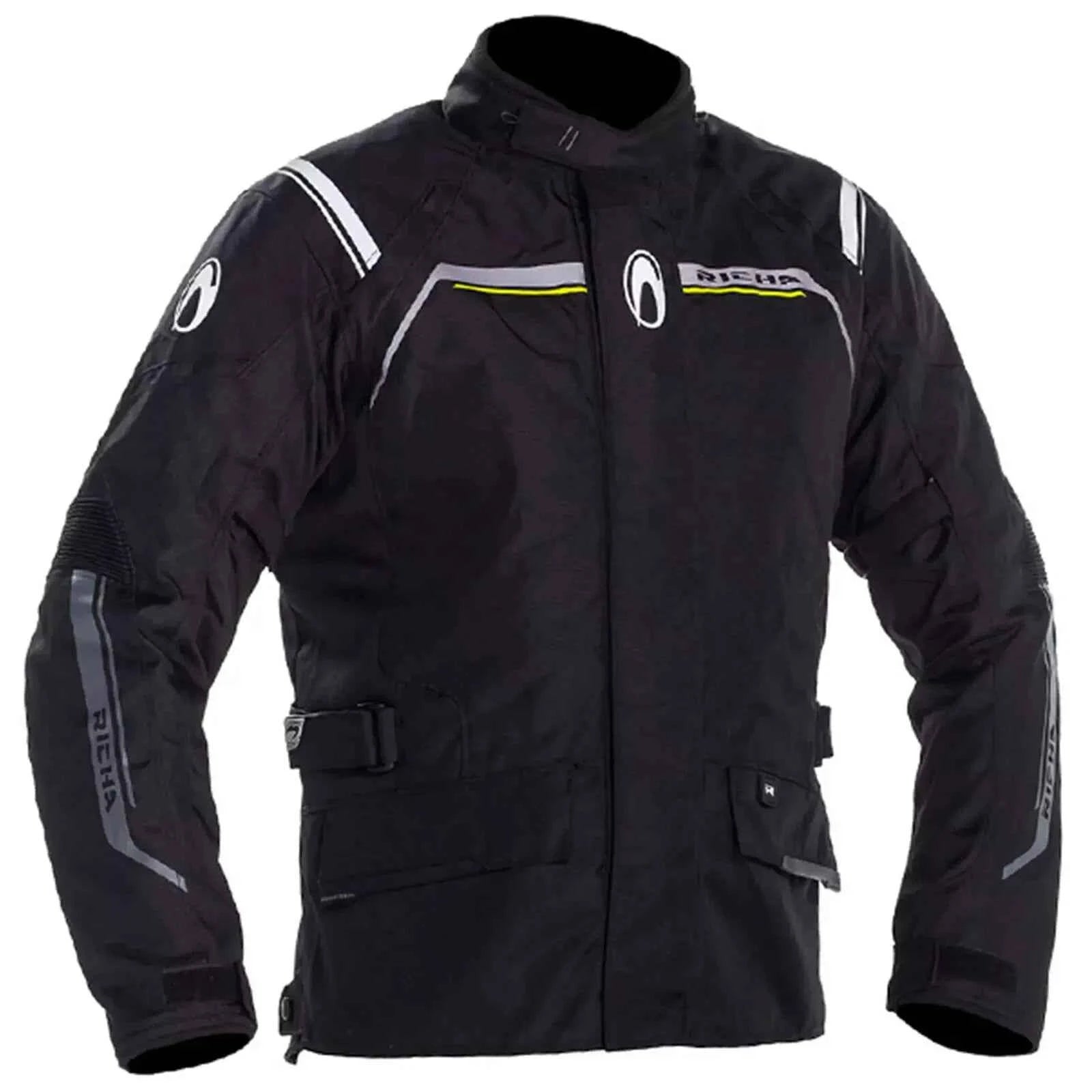Richa Men's Storm Waterproof Textile Motorcycle Jacket (Black)