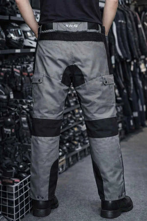Men's Motorcycle Storm Textile Trousers Grey Riding Pants Touring Waterproof