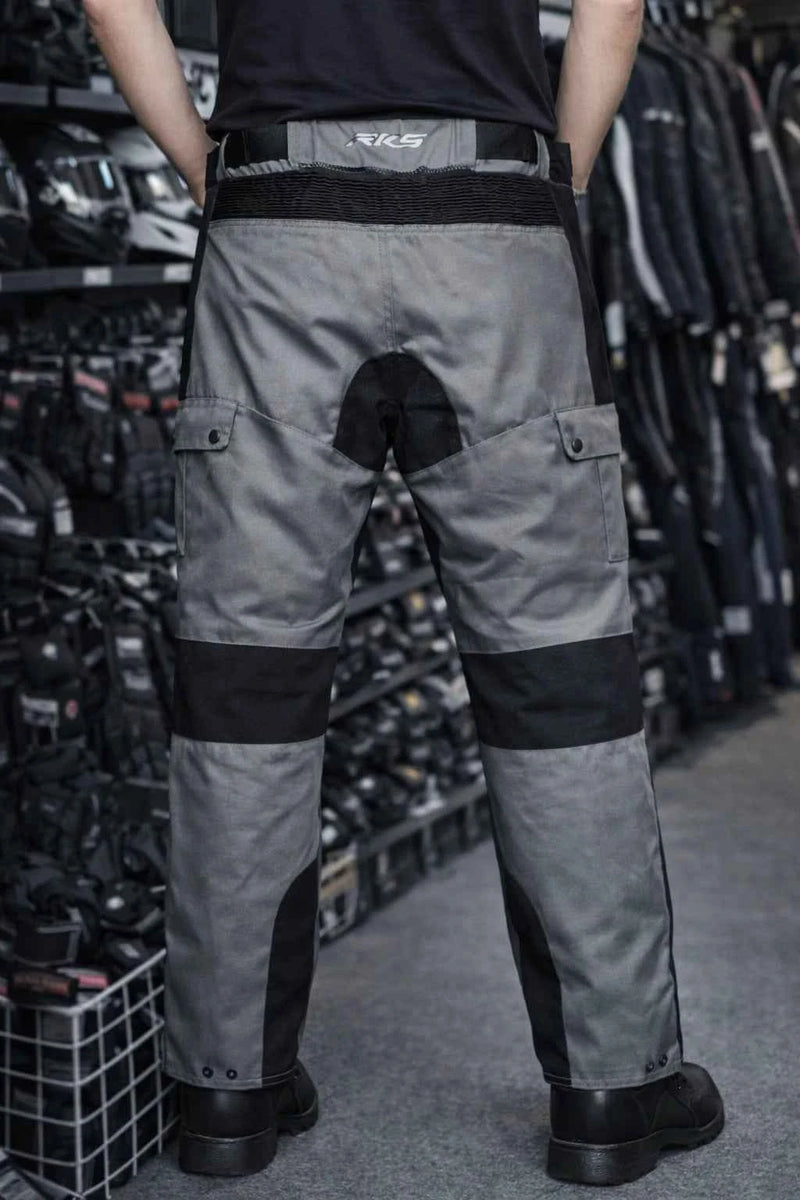 Men’s Motorcycle Storm Textile Trousers Grey Riding Pants Touring Waterproof