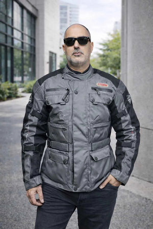 RKSports Style Grey STORM Motorbike Motorcycle Double lined Waterproof Jacket