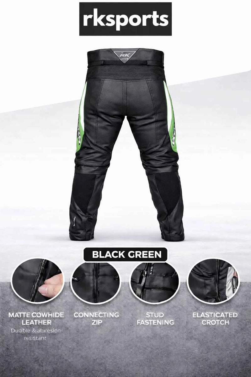 RKsports Green Chief Motorcycle Leather Trouser Before 159.99 Now 79.99