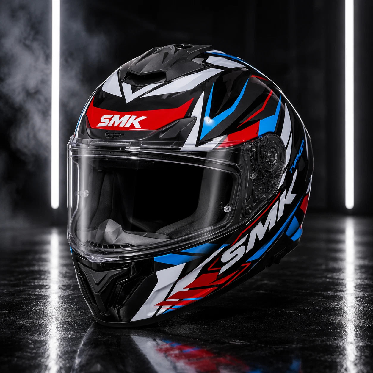 SMK Typhoon Rival GL213 Full Face Motorcycle Helmet with Free Black Visor – ECE