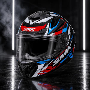 SMK Typhoon Rival GL213 Full Face Motorcycle Helmet with Free Black Visor – ECE