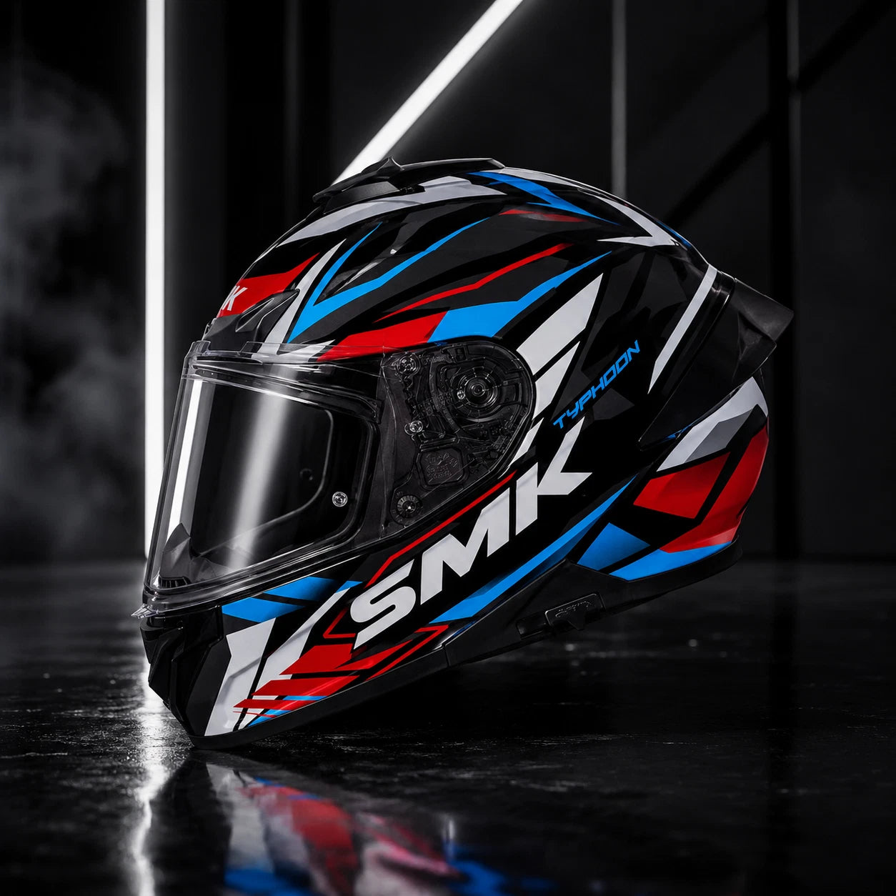 SMK Typhoon Rival GL213 Full Face Motorcycle Helmet with Free Black Visor – ECE