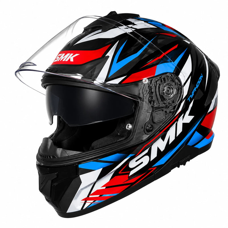 SMK Typhoon Rival GL213 Full Face Motorcycle Helmet with Free Black Visor – ECE