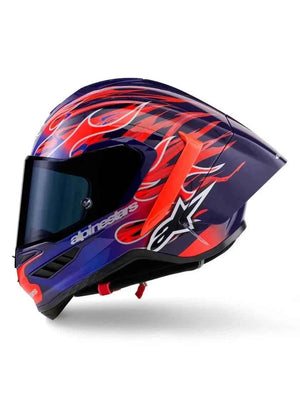Alpinestars Supertech R10 FLYTE Blue/Purple FIM Full Face Race Helmet - Ltd Edd