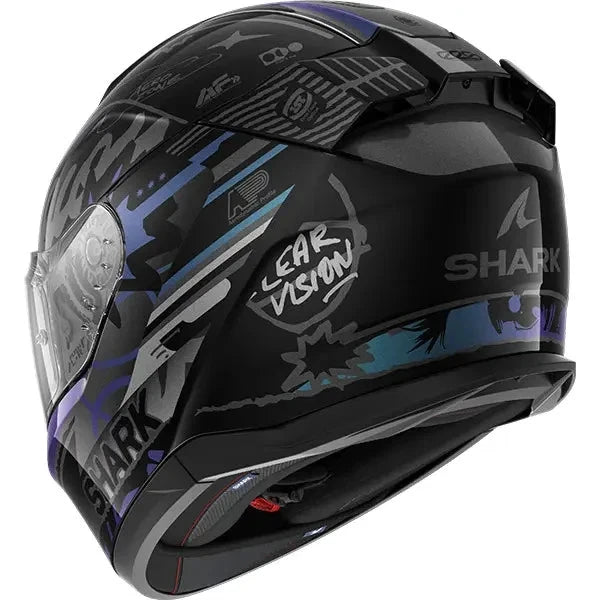 Shark D-Skwal 3 Streetrush Green / Pearl Motorcycle FullFace Helmet - ECE 22.06