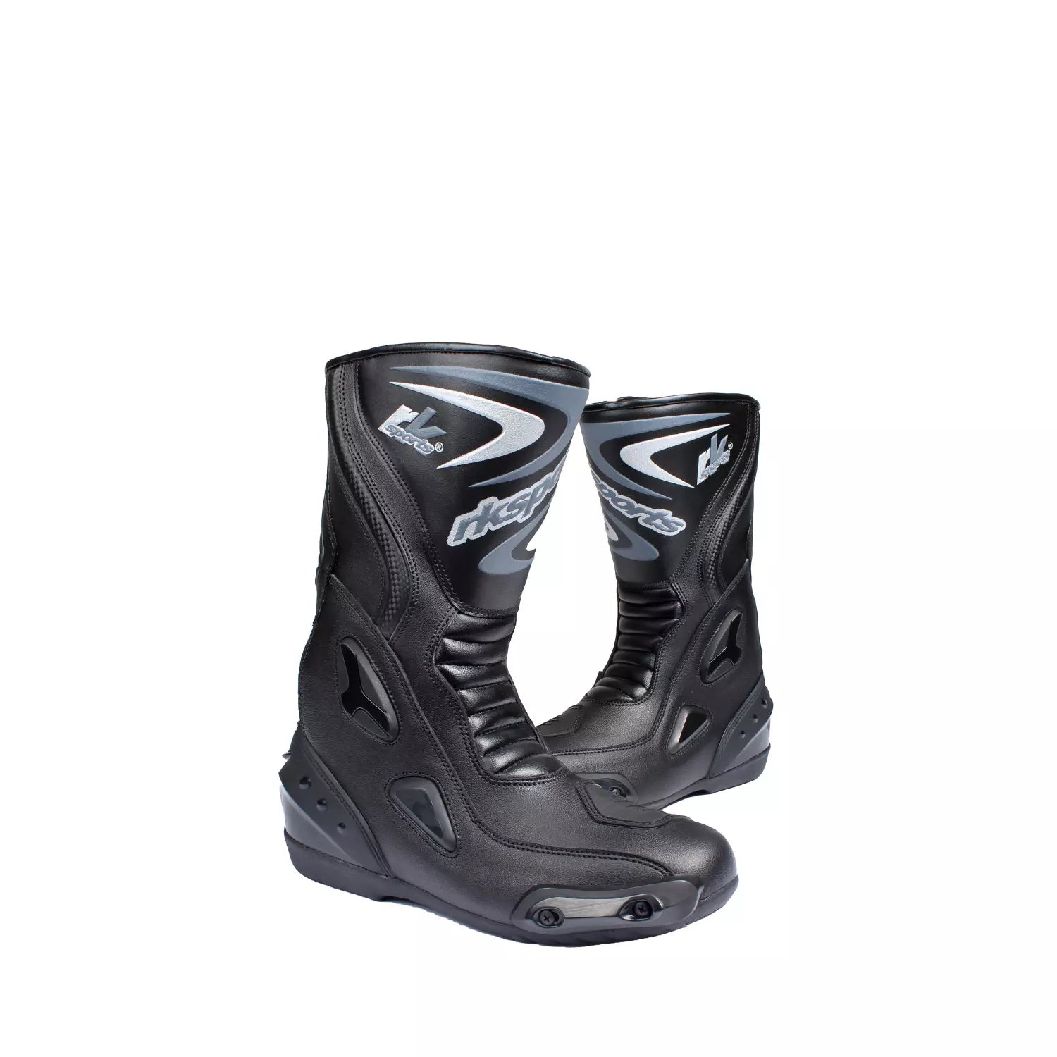 LV14 Motorcycle Black Blue Red Armoured Leather Waterproof Motorbike Race Boots