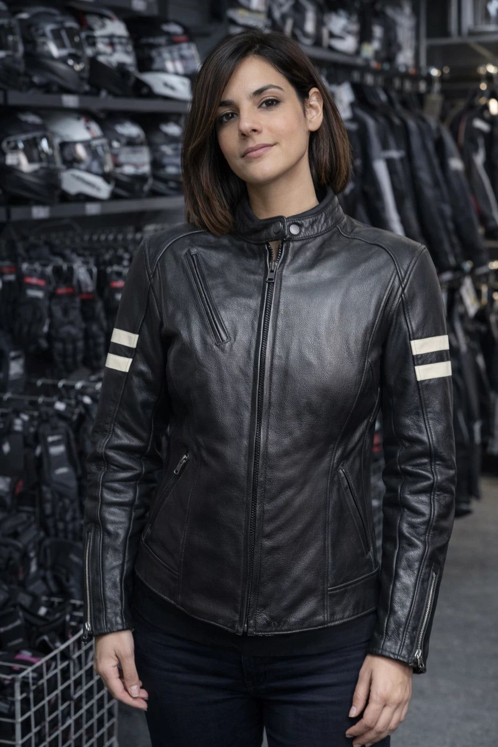 RK Sports Ladies Ace Leather Motorcycle Jacket – Premium Protection & Style