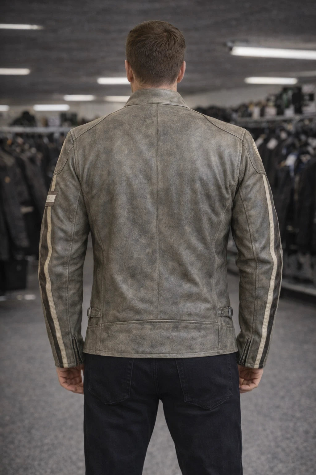 RK Sports Antique Brown Leather Jacket – Retro Style