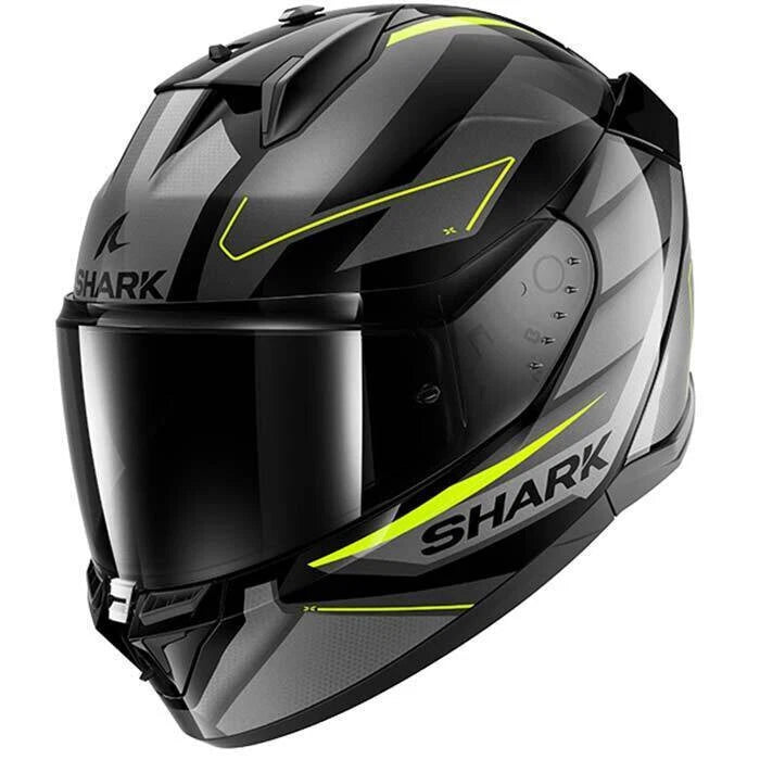 Shark D-Skwal 3 SIZLER KAY Grey/Flu Motorcycle Crash FullFace ECE 22.06 Helmet