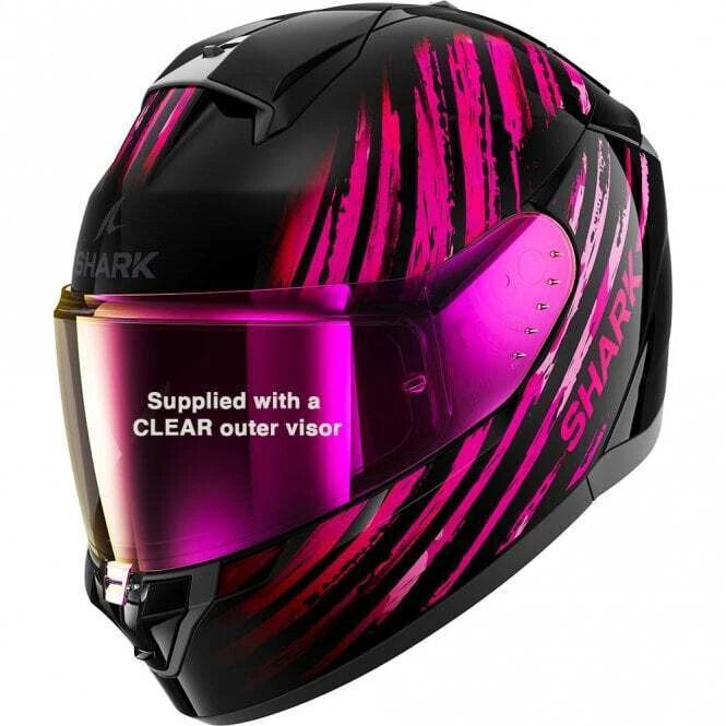 Shark Ridill 2 Assya Full Face ECE2206 Motorcycle Helmet (Black/Violet/Pink)