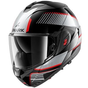 Shark OXO Sikter Flip Front Helmet (Black|Silver|Red)