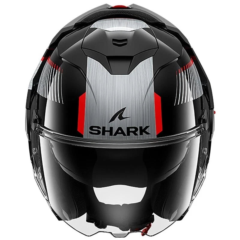 Shark OXO Sikter Flip Front Helmet (Black|Silver|Red)