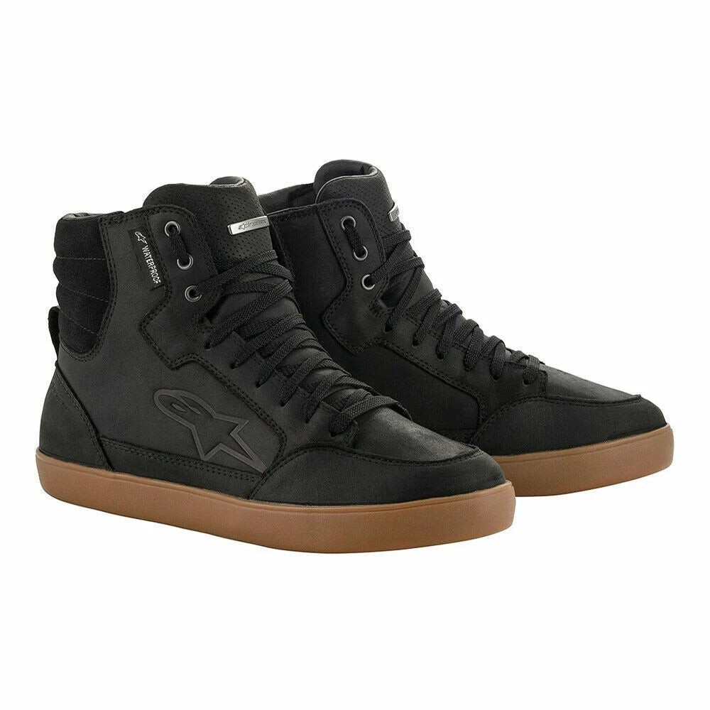 Alpinestars J-6 WP Ankle Short Motorcycle/Scooter Waterproof Shoe/Boot-Black-Gum