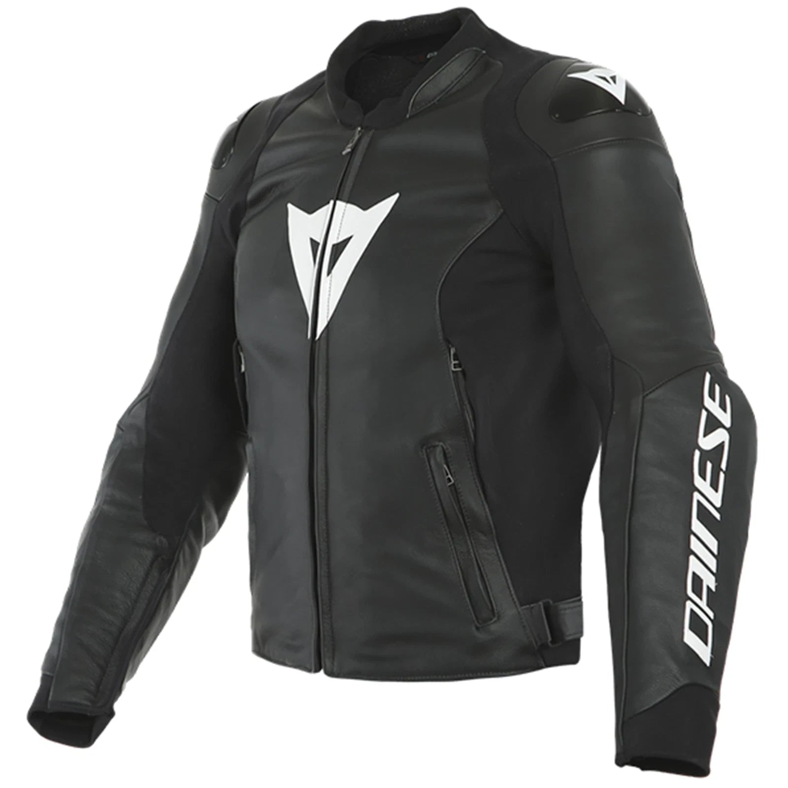 Dainese Sport Pro Leather Motorcycle Motorbike Jacket Black White