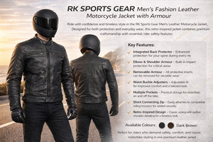 RK Sports Biker Style 11-18 Fashion Motorcycle Jacket