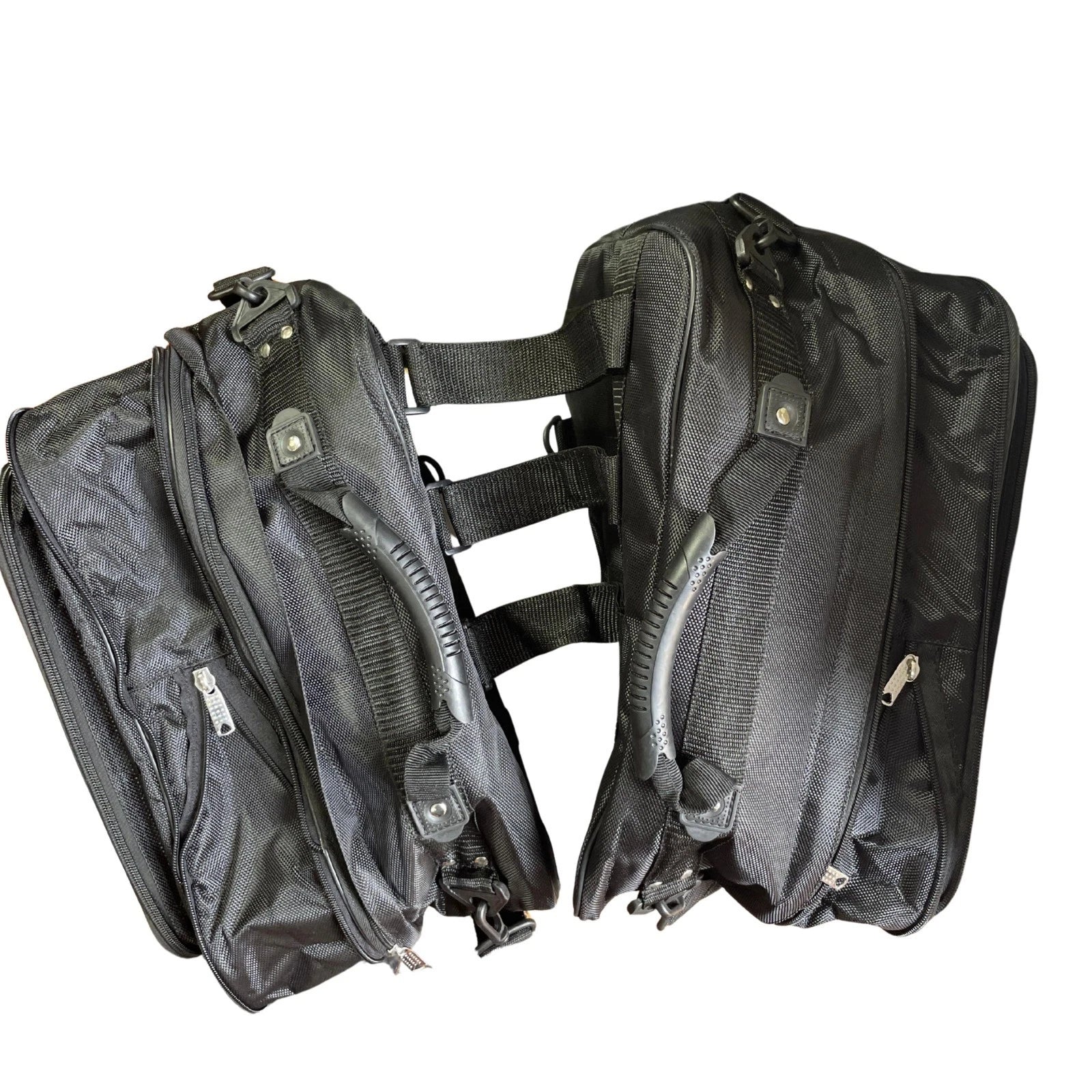 RKSports 48L Expandable Motorcycle Saddle Bags – Heavy-Duty Textile, Universal