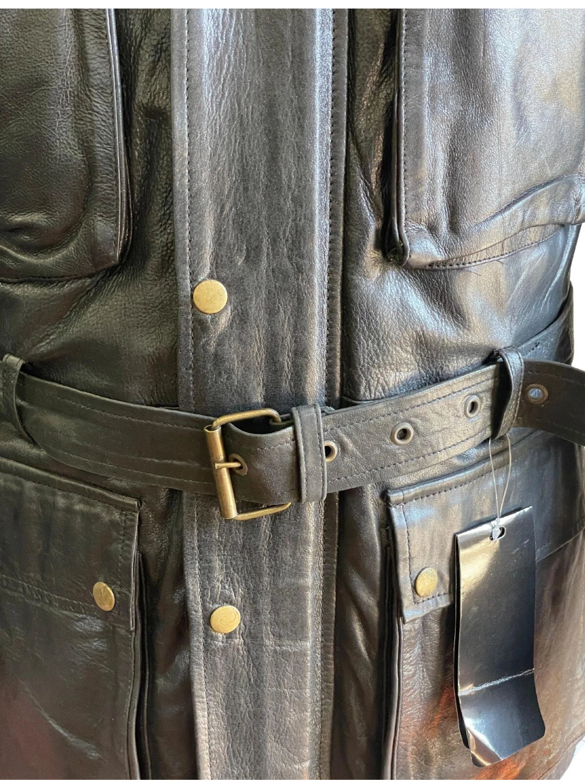 Blouson long en cuir pour homme moto RK Sports