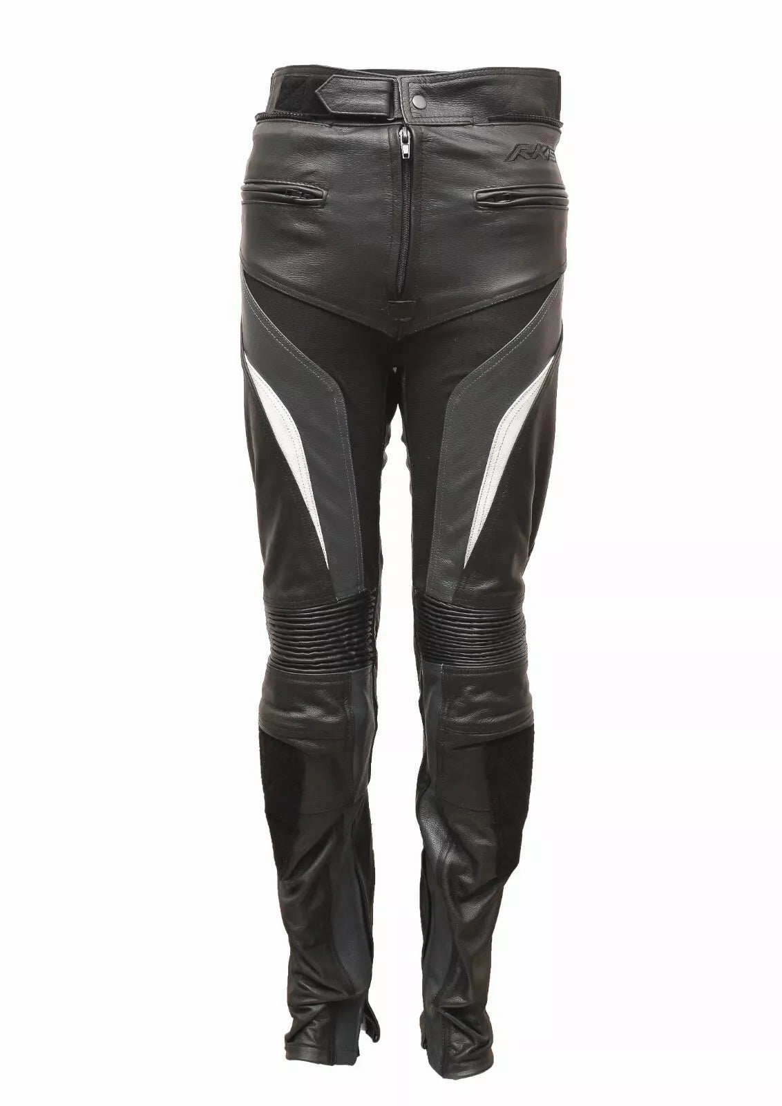 RKSPORTS MENS SPEED 7 GREY LEATHER COWHIDE MOTORCYCLE MOTORBIKE JEANS TROUSERS