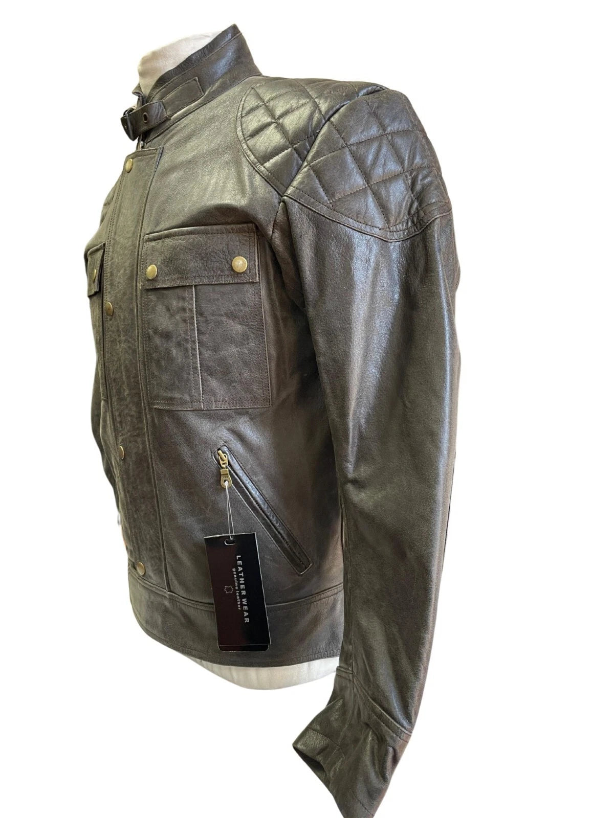 RK Sports Brown Leather Motorcycle Jacket – Premium Cowhide Leather