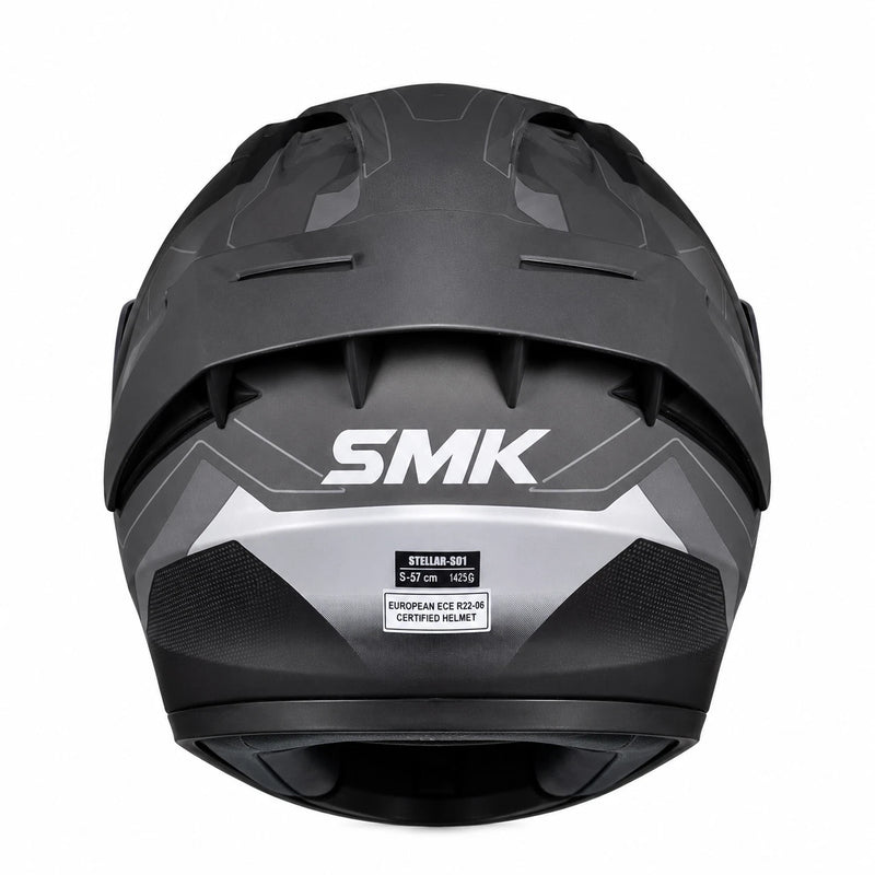SMK Typhoon Rival GL213 Full Face Motorcycle Helmet with Free Black Visor – ECE
