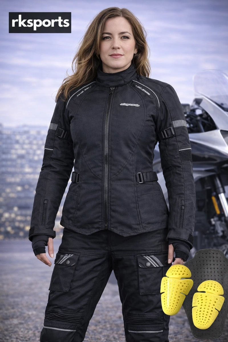 RKSports 1346 LADIES TEXTILE WATERPROOF MOTORBIKE MOTORCYCLE JACKET CE ARMOUR
