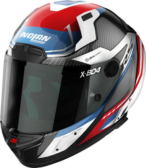 Nolan X-804 RS Ultra Carbon Maven White/Blue/Red Sports Motorbike Helmet X-Lite