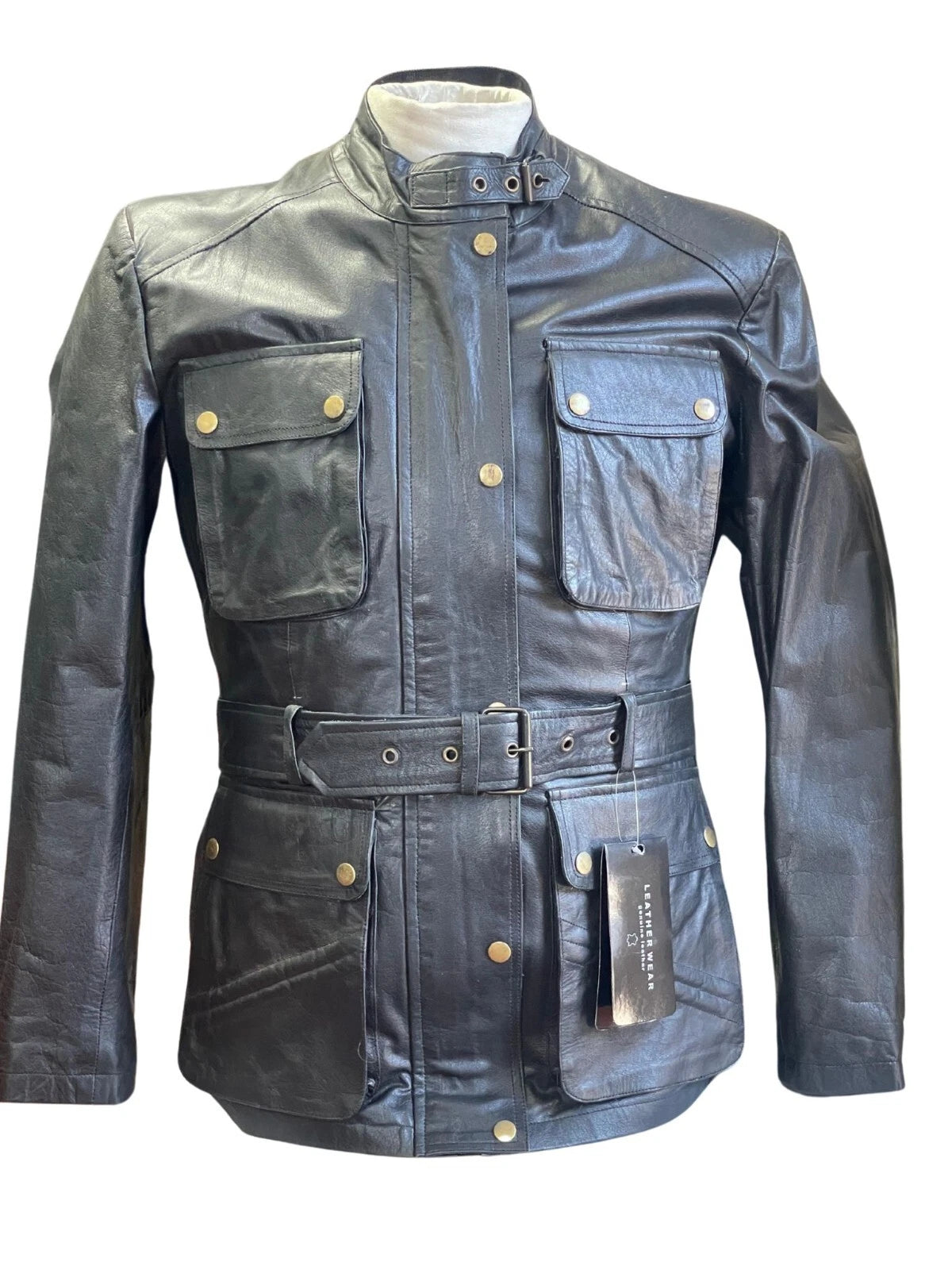 Blouson long en cuir pour moto RK Sports