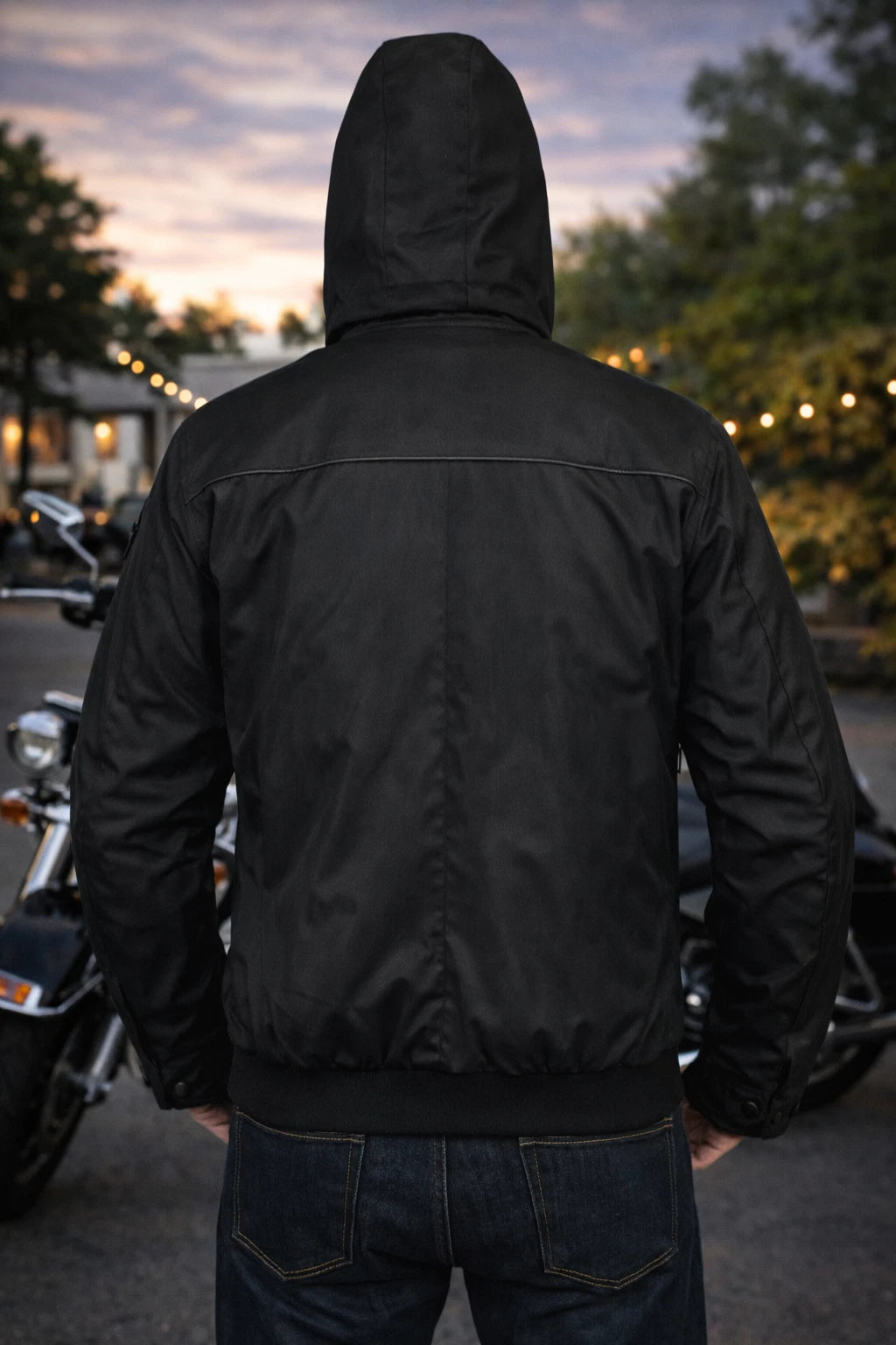 Apex RK Sports Motorbike Motorcycle Waterproof Jacket Black Bomber Style