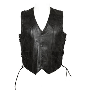 LACE MOTORCYCLE BIKE LEATHER WAISTCOAT Style 1044 IN Brown TASSEL COWHIDE
