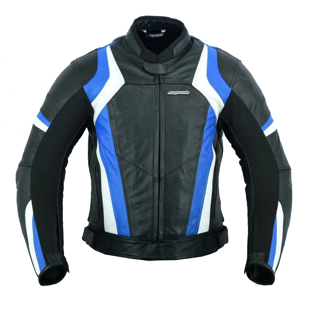 Rksports Mens  Blue Speed 7 biker Leather Motorcycle Armoured  Jacket