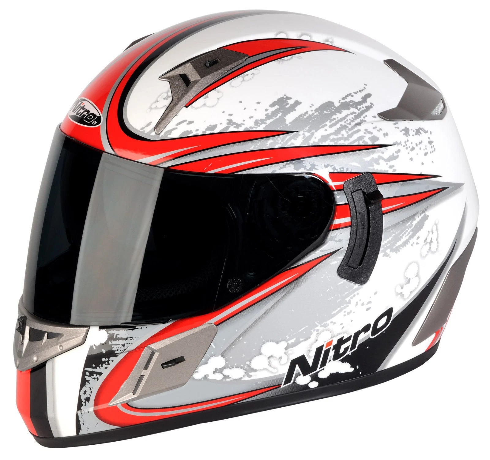 NITRO NSFP ALIEN DUAL VISOR MOTORCYCLE MOTORBIKE CRASH HELMET RED BLACK BLUE