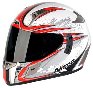 NITRO NSFP ALIEN DUAL VISOR MOTORCYCLE MOTORBIKE CRASH HELMET RED BLACK BLUE