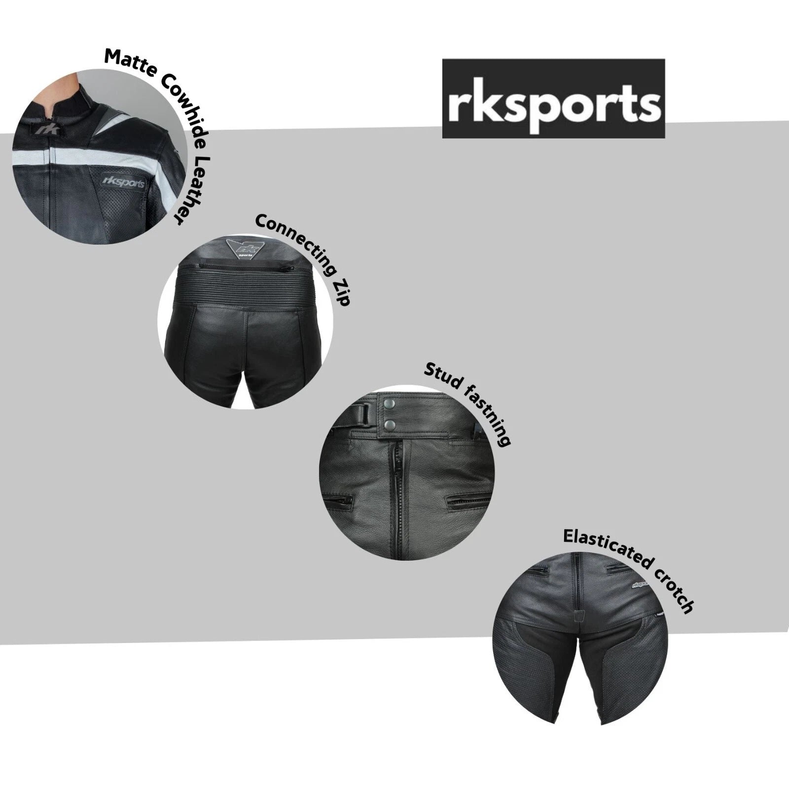 Pantalon de moto en cuir Chief RK Sports