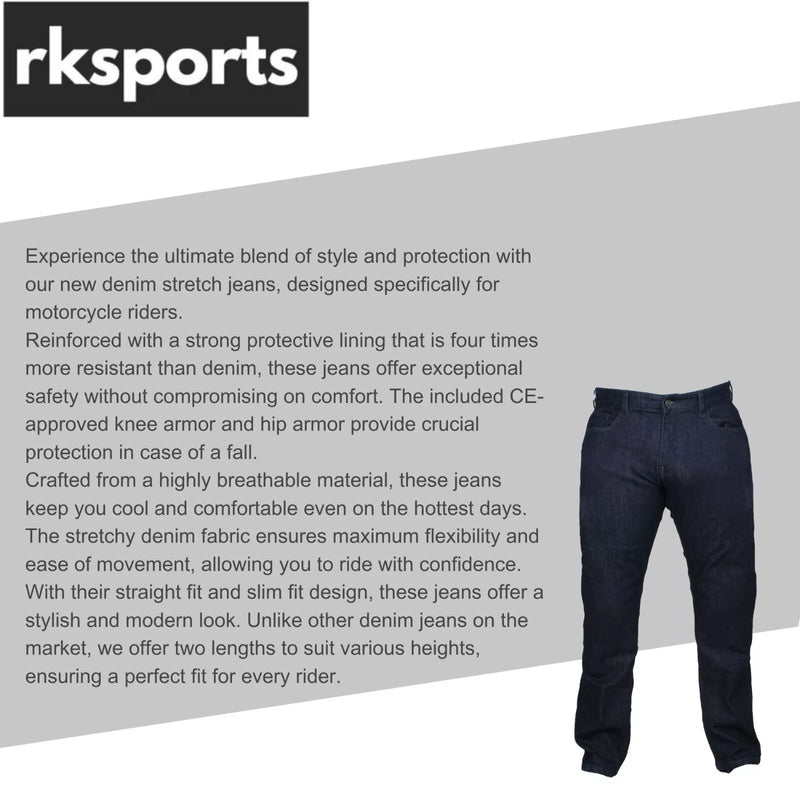 RK Sports Original CE Approved A Rated Motorcycle Denim Men's stretch Jeans – Comfortable