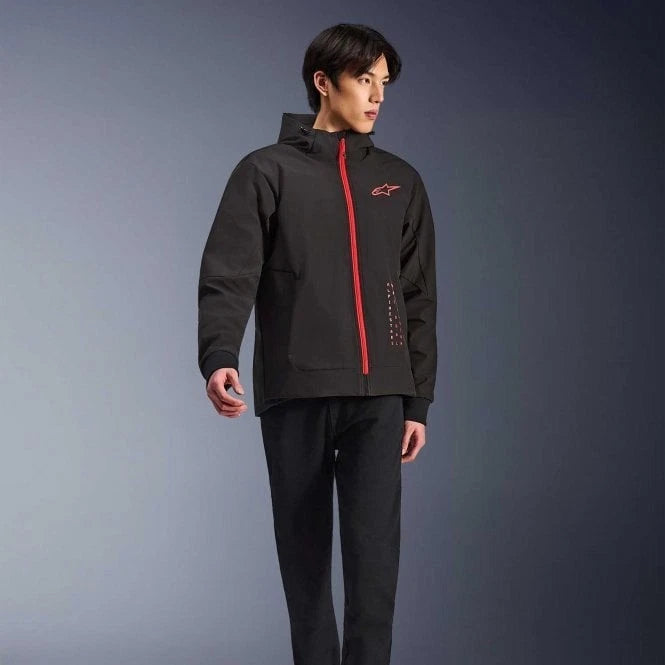 Alpinestars Radium Tech Motorcycle Hoodie Urban Textile Jacket (Black/Red)