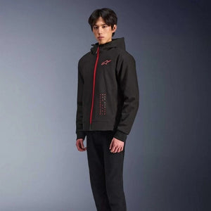 Alpinestars Radium Tech Motorcycle Hoodie Urban Textile Jacket (Black/Red)