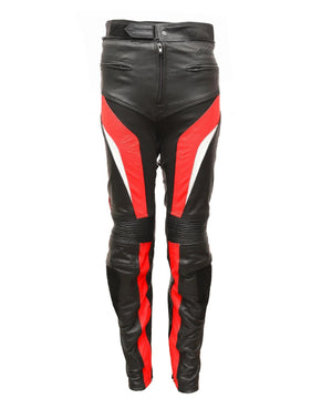 RKSPORTS MENS SPEED 7 RED  LEATHER COWHIDE MOTORCYCLE MOTORBIKE JEANS TROUSERS