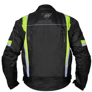 RK Sports 1509 Men's Hi-Vis Waterproof Textile Motorcycle Jacket with CE Armour