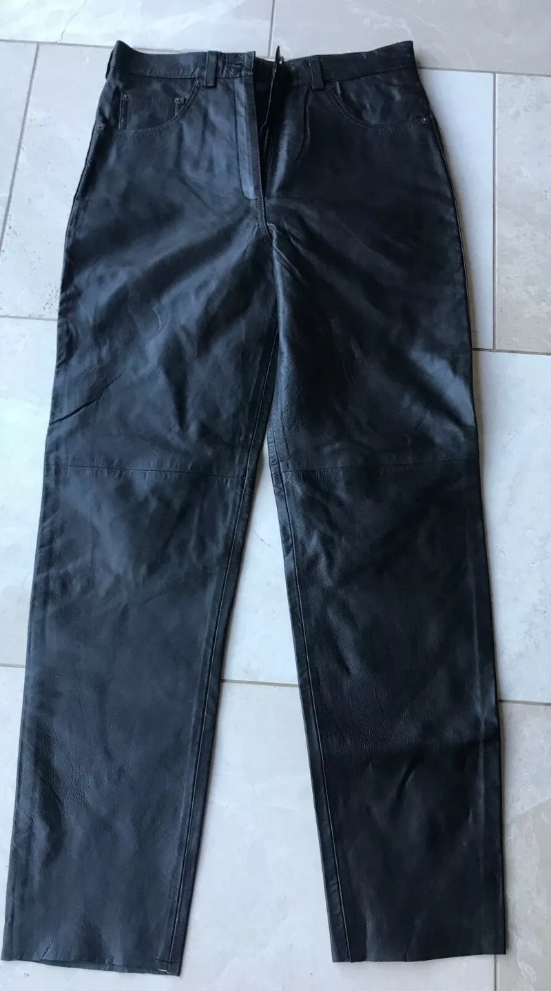 LADIES  BLACK SHEEP LEATHER SOFT JEANS TROUSERS