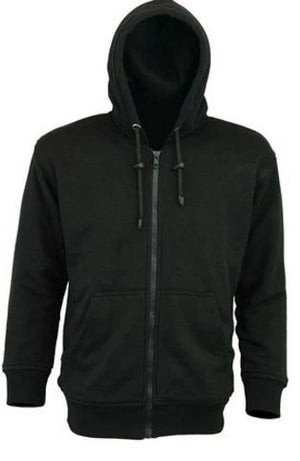 Motorcycle motorbike Removable Armoured Full Kevlar lined hoody Black