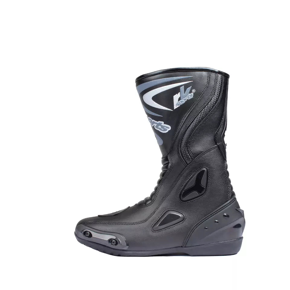 LV14 Motorcycle Black Blue Red Armoured Leather Waterproof Motorbike Race Boots
